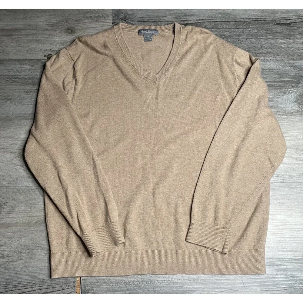 Daniel Cremieux Signature Pullover Sweater Men XL Tan Supima Cotton Classic